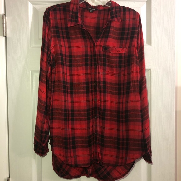 Lucky Brand Red/Black Plaid Shirt - Picture 4 of 7
